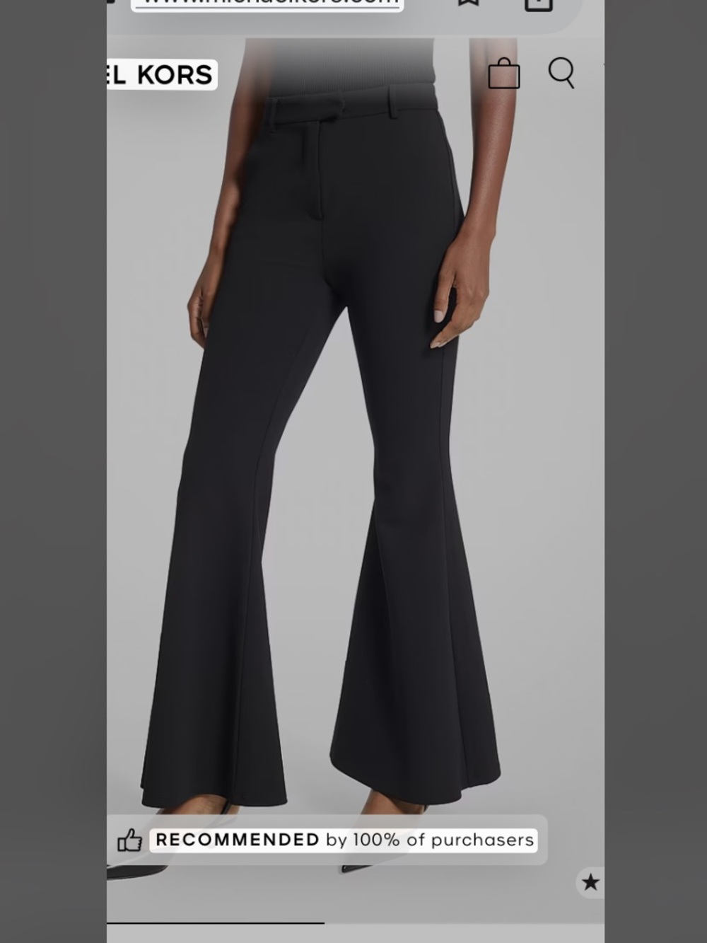 Michael Kors Black Flared Ponte Trousers